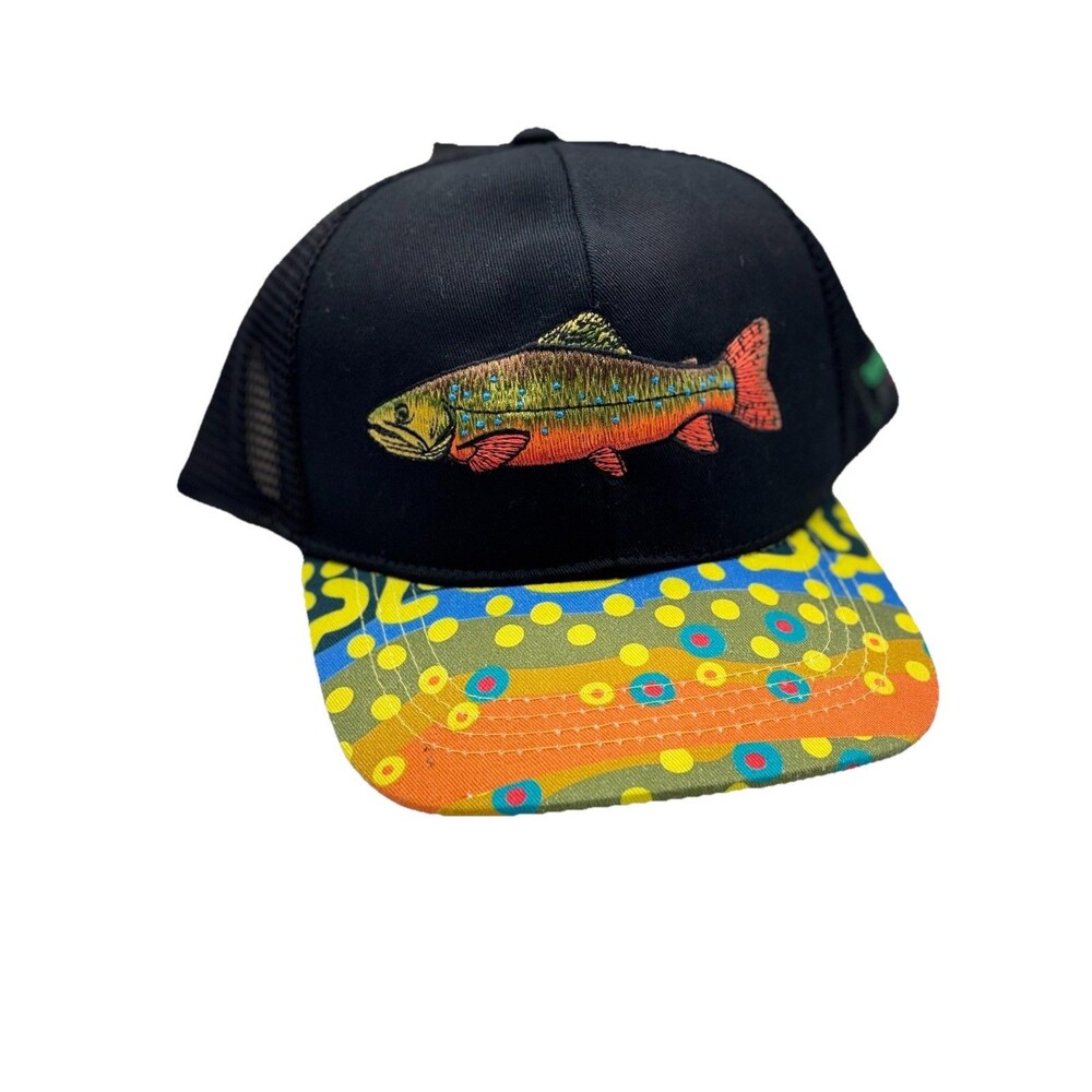 EDTREK Elite Youth Fishing Trucker Hat Brown Trout Snapback Outdoorsman Cap
